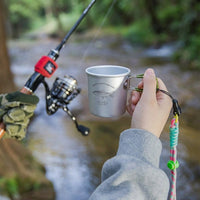 Collapsible Aluminum Drinking Cup 300ml, Travel Mug with Carabiner and Lanyard, Compact Foldable Cup for Camping, Hiking, Picnic