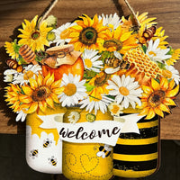 Wooden Easter Welcome Sign Sturdy Wood Easter Welcome Door Simple to Install to Hang Bunny Wreath Wall Decoration for Business Owners, Porch, Garden