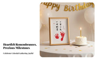 Handprint and Footprint Frame Kit Commemorative Gift Infant Handprint Footprint Frame Wall Hanging for Newborns, New Parents, 100-Day Celebration