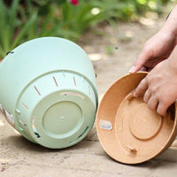 Plant Pots and Hanging Basket for Outdoor Plants, Modern Planter with Drainage Holes and Saucer, Cork Texture Hanging Pot Style for Indoor Use