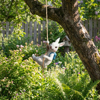 Climbing Animal Figurine Weather Resistant Rope Climbing Animal Statue Weatherproof Tree Hugger Ornament for Gardeners, Homeowners, Yard, Patio, Porch