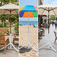 Umbrella Base Stand Foldable Umbrella Stand with Folding Legs Metal Outdoor Anchor for Garden, Backyard, Beach