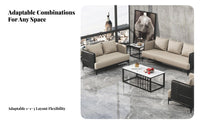 Modern Design 3-Seater and Armchair Combination Sturdy Frame Office Furniture Easy to Clean Reception Seating Authentic Leather Upholstery for Executives, Business Owners, Guests, Lounge Area, Waiting Room, Lobby