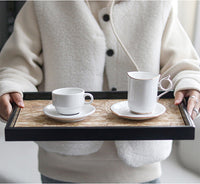 Light Luxury New Chinese Style Rectangular Wooden Tray Decoration