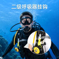 DIDEEP Diving Second Stage Clip for Jacket, Wing, Side Mount BCD with Mouthpiece Hanger Ring and Silicone Ring 60114
