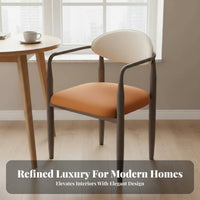 Scalloped rear Chair Light Luxury aesthetic Upholstered Seat Modern Design Floor Protectors for Adults, Homeowners