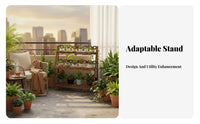 Installationno-assembly Foldable Lattice Rack Easy Assembly Tiered Plant Holder Room Divider Function Garden Furniture Space-Saving for Gardeners, Apartment Dwellers, Homeowners, Balcony, outdoordoor, Indoor, Corner