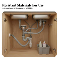 Kitchen Sink Drain Pipe Set Easy Installation Universal Sink Drain Assembly Leak Unobstructed Space Saving for Laundry Room