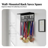 Medal Hanger Large Capacity Medal Rack Wall Mounted Award Hanger for Athletes, Runners, Office