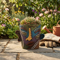 Textured Sculptural Planter Resin Human Sculptural Planter Multicolored House Decoration for Indoor, Garden, Balcony