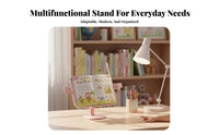 Foldable Design Adjustable Bookrest Multi-Functional Adjustable perusing Easel Handshands-off Book Stand Secure Page holders for Children, Professionals, lessonroom, Library, Bedroom, Office