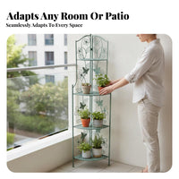 Multi-Tier Folding Ladder Rack Floor-Standing Plant Stand Foldable Design Garden Accessory Multifunctional for Gardeners, Apartment Dwellers, Homeowners, Balcony, Living Room, Bedroom, Office