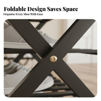 Space-Saving Foldable Shoe Rack Portable Multi-Tier Shoe Shelf Stable Structure Multi-Tier Bamboo Shelf Sturdy Construction for Apartment Dwellers, Homeowners, Entryway, Dorm Room, Small Areas, Hallway
