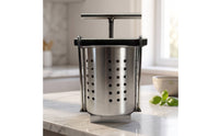 Manual Vegetable Press with Basket Compact Fruit Press with Stainless Steel Basket Rust-Resistant for Home Cooks