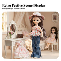 30cm Dressing up Doll Changeable Outfits BJD Doll Detailed Clothing Poseable Anime Figure for Girls, Collectors