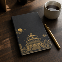 A5 Thickened Business Notebook with Customizable Logo, Vintage Style for Office and Students