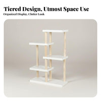 Single-Tier Pot Riser Space-Saving Plant Stand Natural look for Countertop