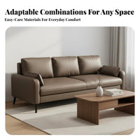 Scratch-Resistant Modern 3-Seater Sofa Easy to Clean Modern Minimalist Sofa Comfy Upholstered 3 Seater Couch Deep Seat for Families, Homeowners, Reception Area, Rental Home, Away Ice, Bedroom