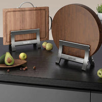 Cutting Board Stand, For Rental Kitchens, Anti-Slip, Aluminum Alloy, Matte Finish, Space-Saving, Freestanding