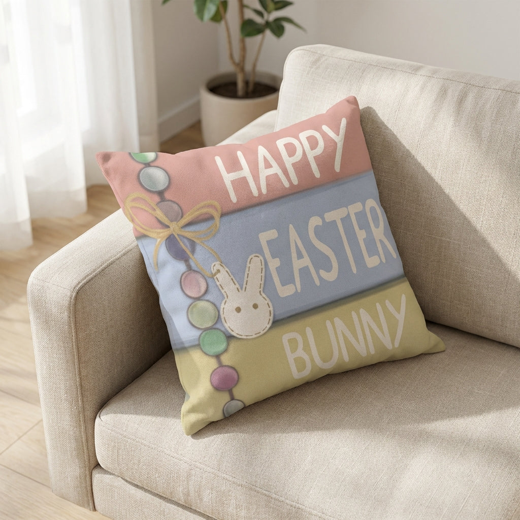 Easter Pillow Cover Festive Design Easter Bunny Pillow Case Sturdy Decorative Bunny Pillowcase for Gift Enthusiasts, Homeowners, Sofa, Living Room
