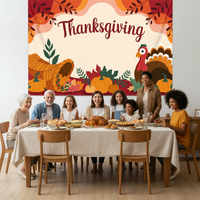 Thanksgiving Autumn Leaves Backdrop Flag for Living Room Decor 180x115cm