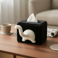 Functional and Decorative Soft Tissue Box Cover Easy Refill Funny Soft Tissue Cover Zipper Closure Home Decoration for Living Room, Bedroom, Desk, Car
