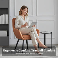 Light Luxury Design Upholstered Barrel Chair Tech Textile Upholstered Wrap-Around Armchair Minimalist Indoor Furnishing Modern Aesthetic for Small Apartment Dwellers, Interior Designers, Balcony, Living Room, Bedroom, Reading Nook
