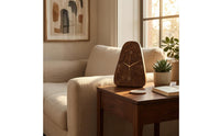 Rounded Irregular Wood Clock Easy to Read Wooden Desk Clock for Tabletop