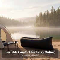 Portable & Lightweight Wind-Inflated Lounger Easy Inflation Wind-Filled Lounger No Pump Required inflatable lounger Anti-Leak Design for eventfestival-outdoorersers, Beachfestival-outdoorersers, Travelers, Camping, Music events, Picnics, Beach