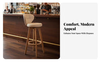 Modern Minimalist Design Upholstered Wooden Frame Chair Italian-Inspired design Upholstered Side Chair Light Luxury Feel Dining Seating Soft Padded Seat for Homeowners, Interior Decorators, Restaurant Owners, Kitchen, Living Room, Cafe