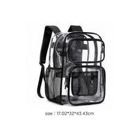 Water-Resistant PVC Backpack Padded Straps Clear Backpack