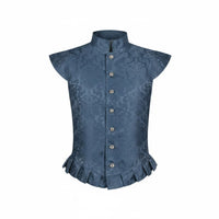 Historical Performance Vest Floral Pattern Historical Doublet Vest Sleeveless Pirate Waistcoat for Men, Theater, Party