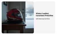 Winter Warm Helmet 3C Certified Full Face Detachable Neck Warmer Shielded Headwear for Commuters, Daily Commuting