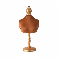 Elegant Necklace Display Bust Velvet Cover Jewelry Bust Stand Sturdy Necklace Display Stand Solid Wood for Live Broadcasting, Shop Window, Boutique