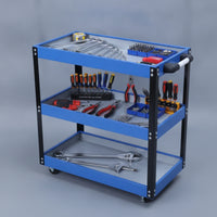 3-Tier Utility Cart Compact Metal Rolling Tool Cart Sturdy Furniture for Garage