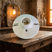 Ceiling Light Fitting with E27 Lamp Holder for Indoor Use, Heat Resistant Ceramic Porcelain Bulb Holder, E27 Lamp Base for Ceiling Pendant