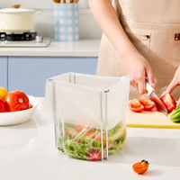 Stainless Steel Trash Bag Holder, Foldable, Food Waste Stand, 18-22cm Opening, For Sink, Tabletop Dual Use