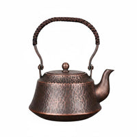 Handmade Copper Tea Kettle Traditional Craftsmanship Hammered Copper Additional Teapot Thick Houseware for Office