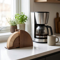 Wooden Coffee Filter Case, Fan-shaped, Coffee Filter Holder, Desktop Storage, Dripper Holder