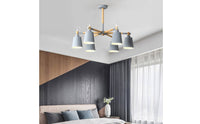 Wood Arm Chandelier Nordic Style Chandelier Light Wooden Arms Overhead Lamp for Living Room