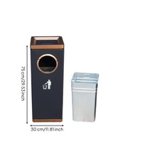 Commercial Upright Trash Can with Grid Long-Lasting Trash Can with Inner Liner Sturdy Floor-Standing Waste Bin Sleek for Hotels, Lobbies, Hallways