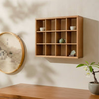 Wall-Mounted Display Shelf Rustic Teacups Display Rack Wooden Wall Shelf Farmhouse for Study
