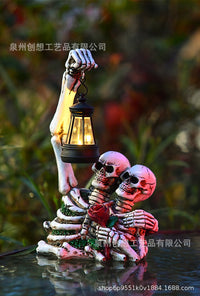 Halloween Solar Skull Lantern Decoration for Outdoor Garden