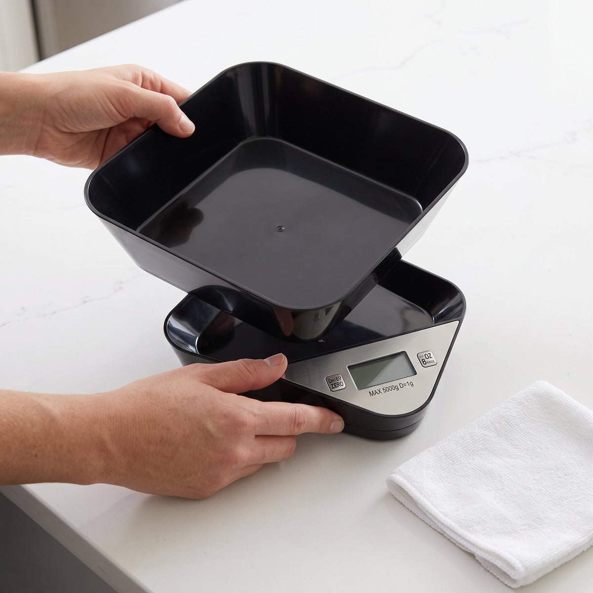 Smart Weighing Pet Food Bowl with Tray for Cats and Dogs