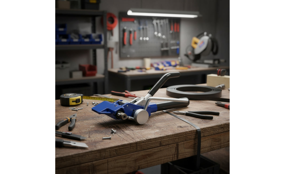 Strapping Tool with Heavy Duty Steel Strapping Tool Manual Ratchet Tensioner and for Installers, Professionals, Workshop, Marine