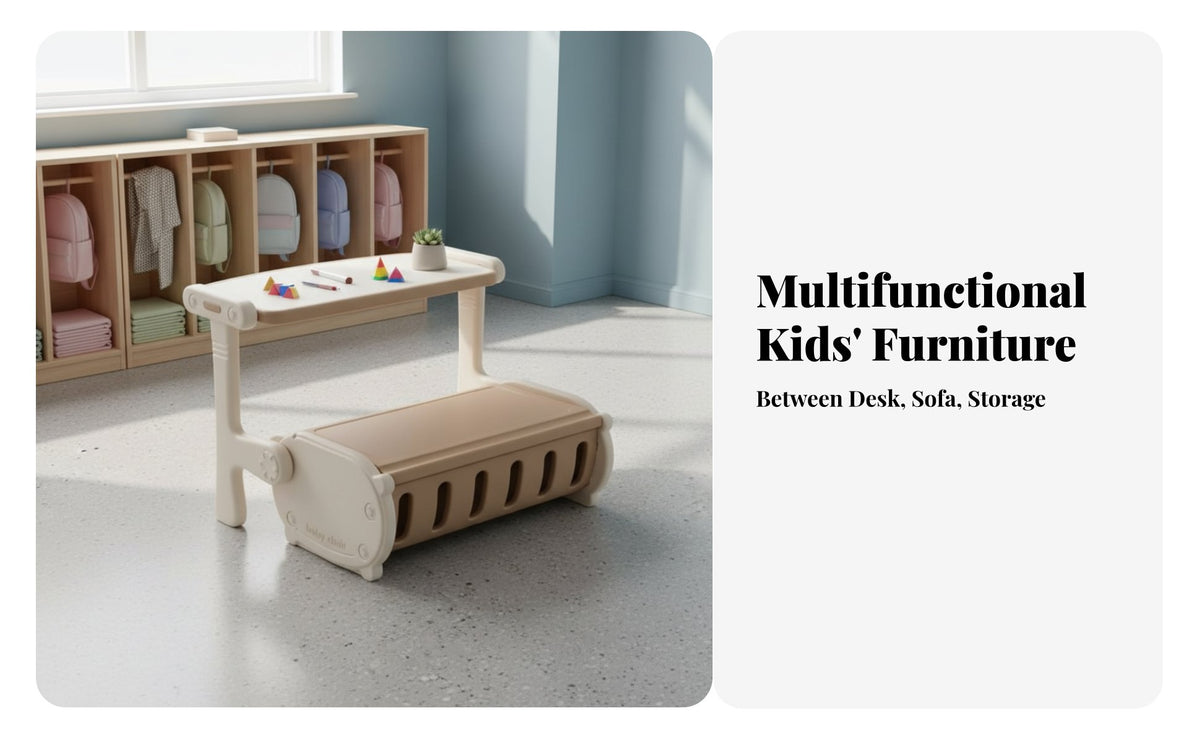 Space Saving Design Kids Drawing Desk with Seat Safe Rounded Edges Childrens Play Table with Chairs Sturdy Construction Multifunctional Kids Furniture Set Easy Assembly for Toddlers, Preschoolers, Girls