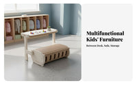 Space Saving Design Kids Drawing Desk with Seat Safe Rounded Edges Childrens Play Table with Chairs Sturdy Construction Multifunctional Kids Furniture Set Easy Assembly for Toddlers, Preschoolers, Girls