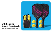 Fiberglass Pickleball Rackets Balanced Power and Control Fiberglass Pickleball Racket Enlarged Sweet Area Anti-Slip for Backyard