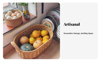 Woven Produce Holder with Handle Decorative Storage container Hollow Design