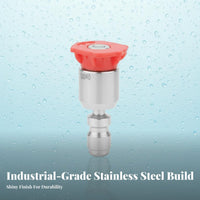 Stainless Steel 1/4 Inch Quick Connect Spray Nozzle Color Coded Tips 360 Degree Rotating Nozzle Tip Rust and Wear Resistant